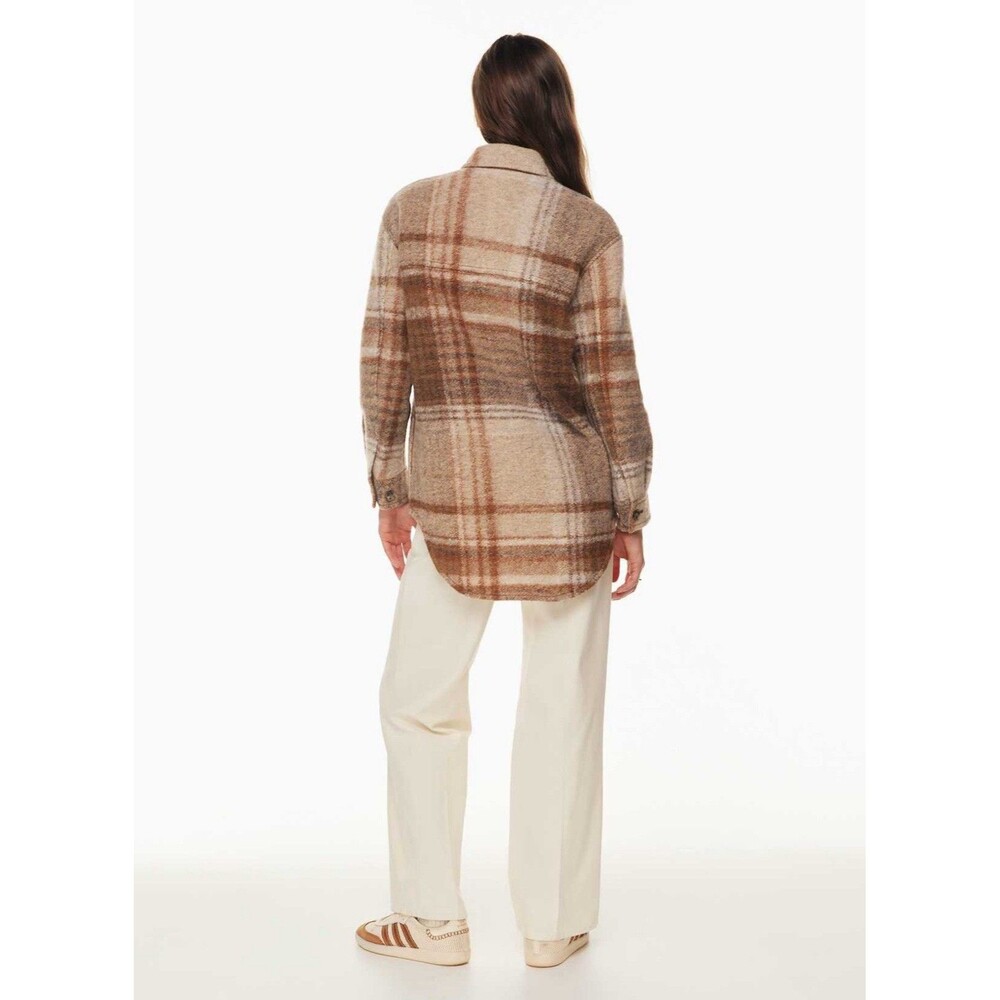 Wilfred Free Aritzia The Ganna Womens Wool Plaid Shacket Jacket M Oversized - Picture 3 of 16